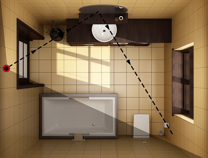 camera angle off bathroom mirror