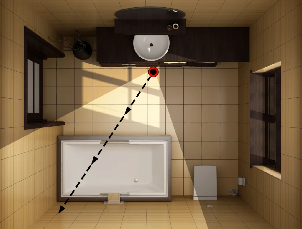 camera shot of bathtub feature