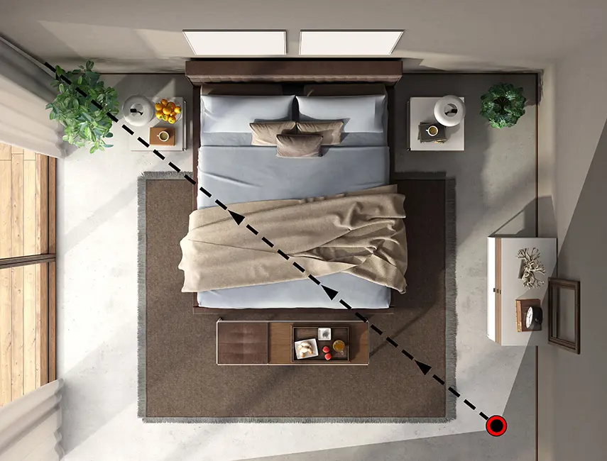 camera shooting angle for bedroom