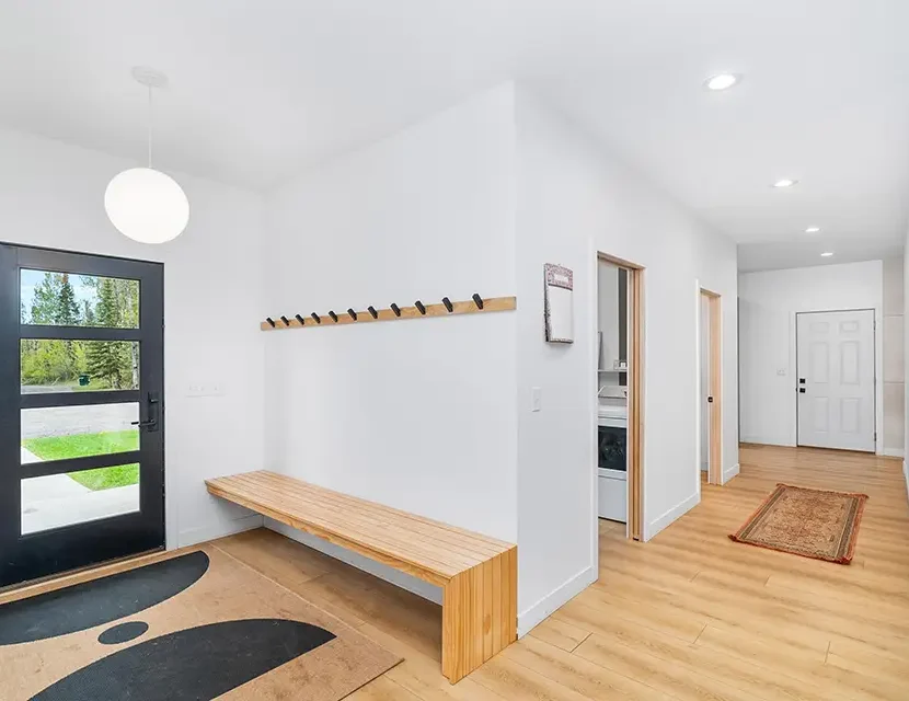 foyer with seating bench