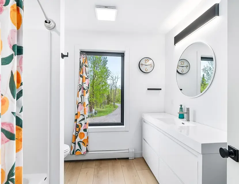 view looking toward bathroom window