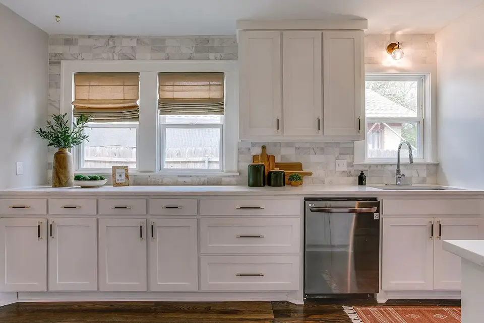 straight on view of kitchen counter