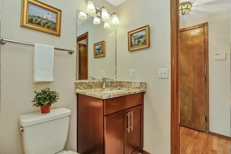 small bathroom including hallway