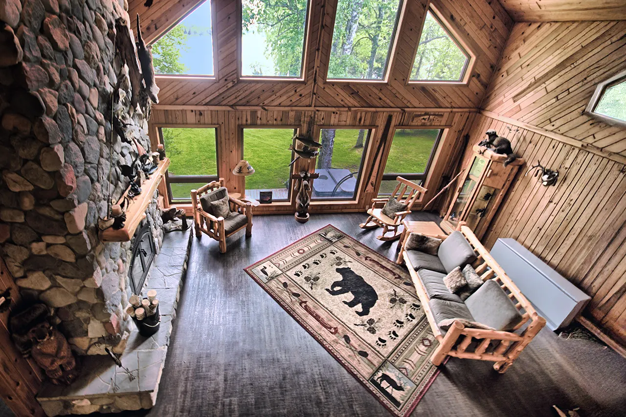 view of great room looking over balcony