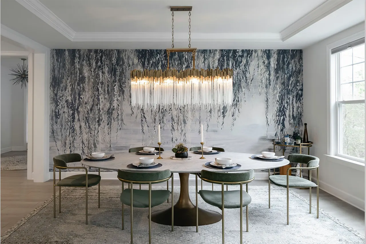 dining room table with elegant setting