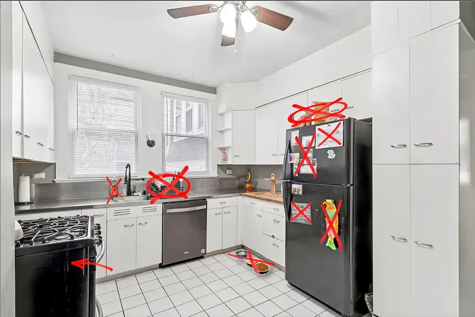 various items on refridgerator